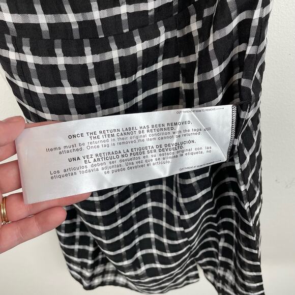 Dress the Population NWT Kallan Plaid Grid Mini Dress Black White Sleeveless XS - Picture 9 of 16